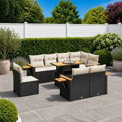 Specifications of 9 Piece Black Rattan Outdoor Sofa Set