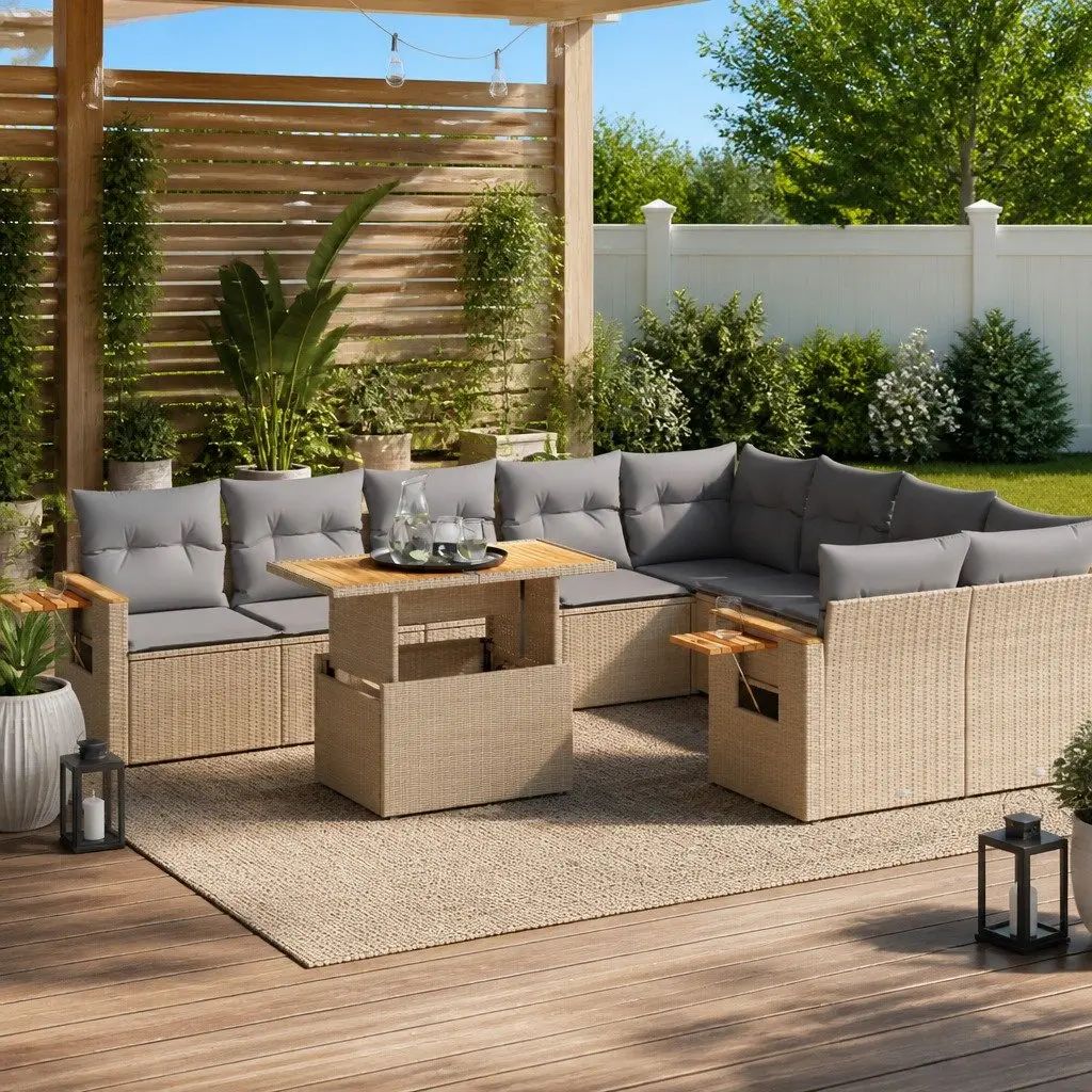 10 Piece Garden Sofa Set in Beige