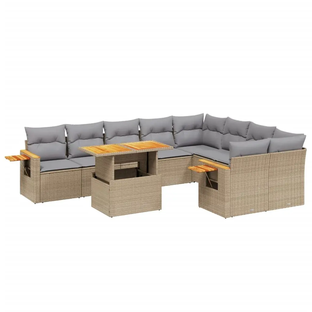 10 Piece Garden Sofa Set in Beige