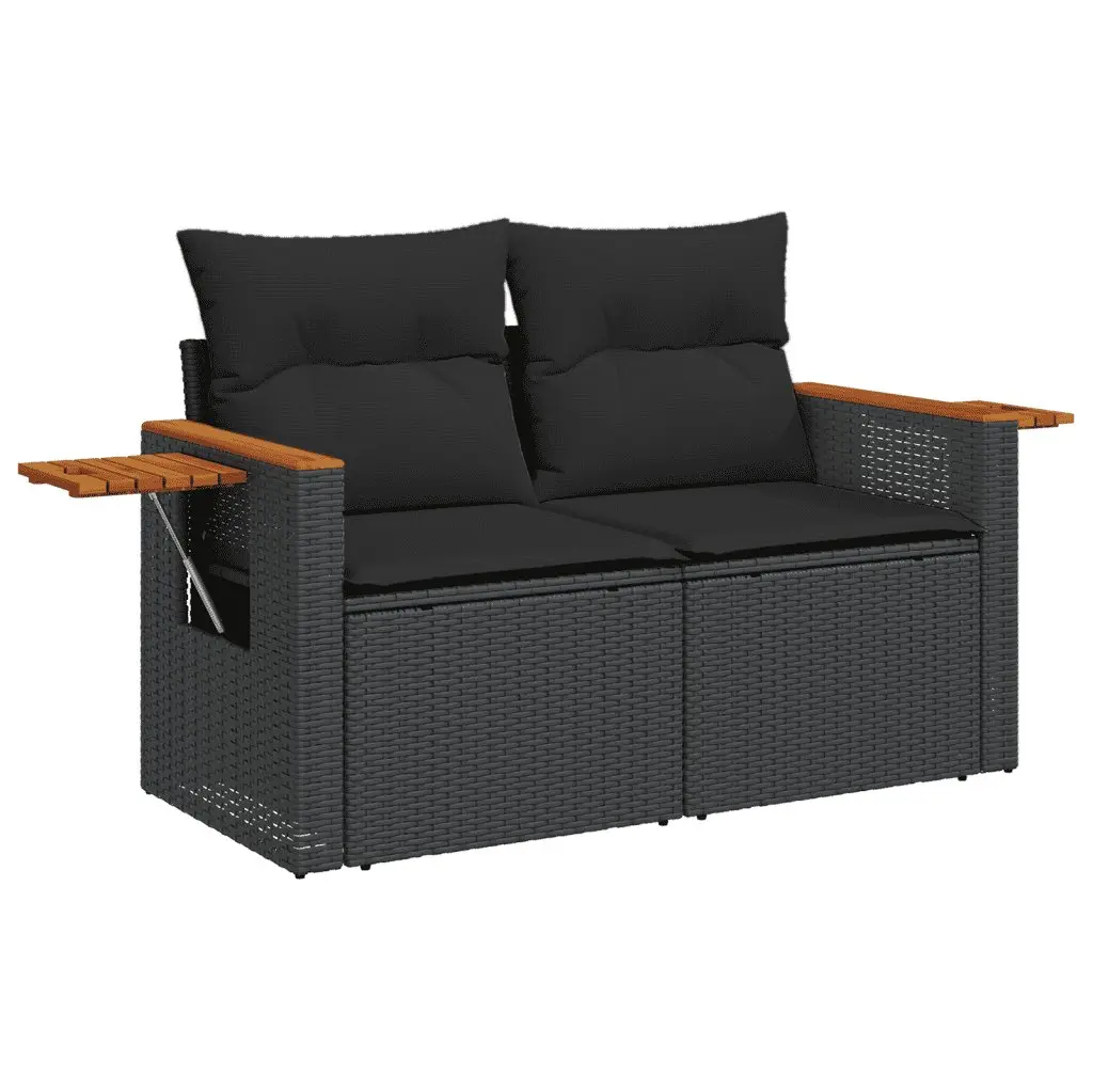 10 Piece Garden Sofa Set Outdoor Patio Furniture Black PE Rattan Modular