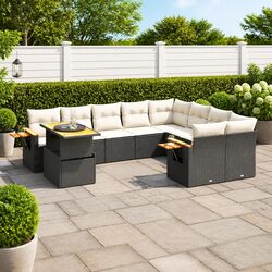 Specifications of 10-Piece Black Garden Sofa Set