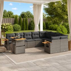 Detailed Specs for a 10-Piece Garden Sofa Set in Grey