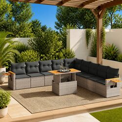 11-Piece Grey Modular Garden Sofa Set Specifications