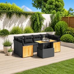 Specifications of 7 Piece Modular Black Outdoor Sofa Set