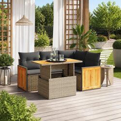 5-Piece Modular Garden Sofa Set in Grey