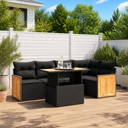 Specifications for the 6-Piece Black Garden Sofa Set