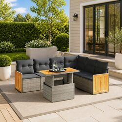 Garden Sofa Set Specifications: 7 Piece, Grey, Modular Design