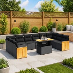 11-Piece Garden Sofa Set: Dimensions and Details Included