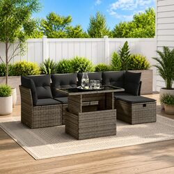 Specifications of the 6 Piece Grey Garden Sofa Set