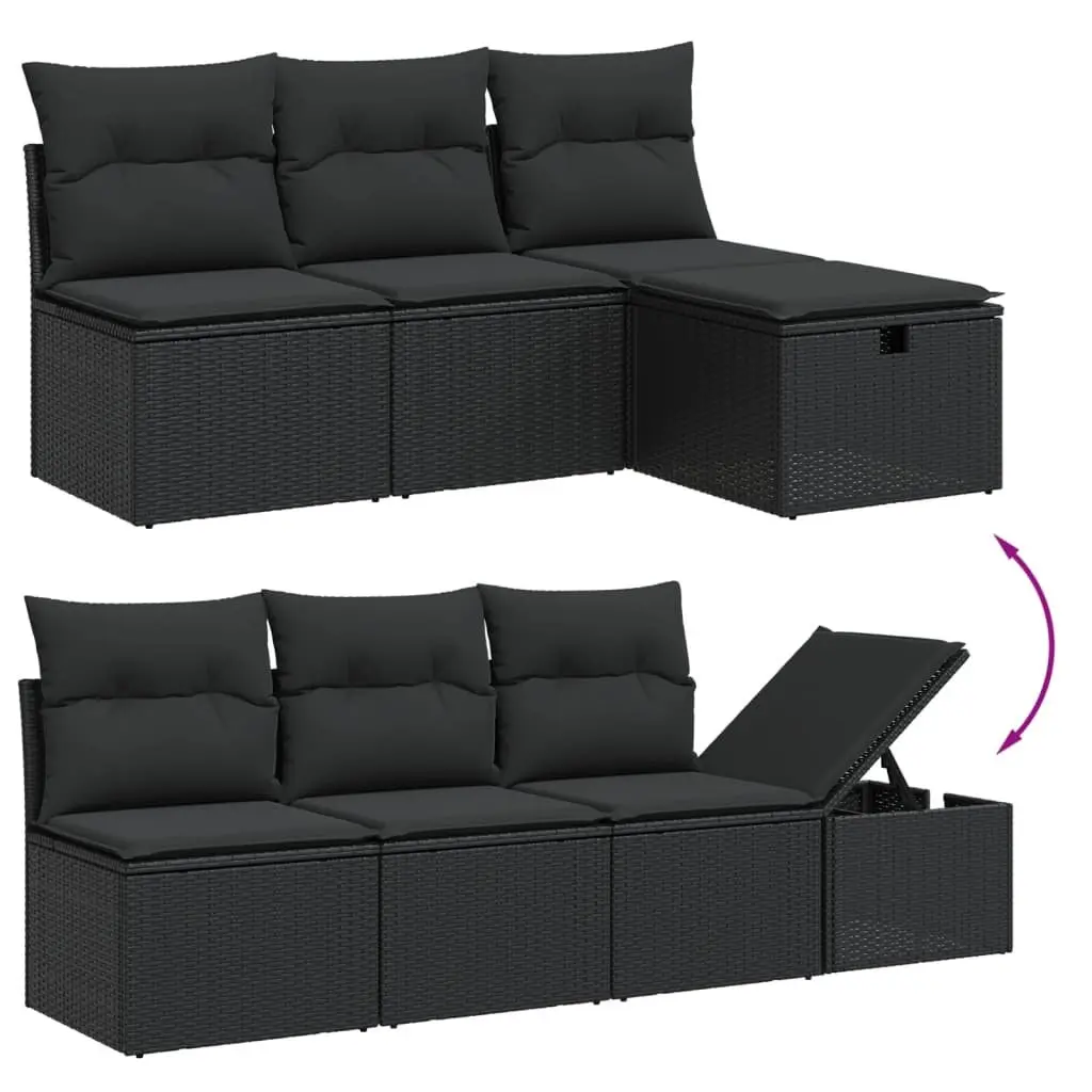 Garden Sofa Set Outdoor Furniture Patio Lounge 8 Piece Black
