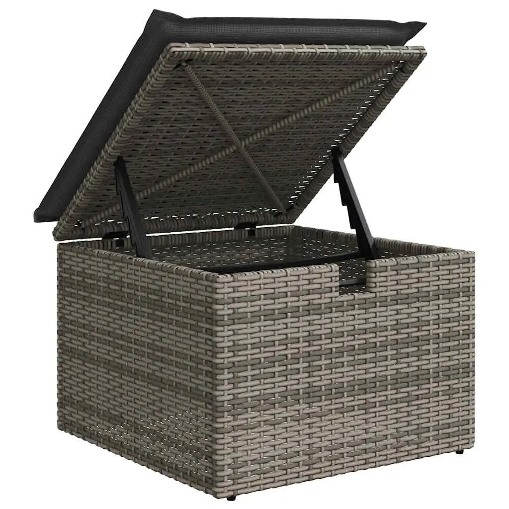 Garden Sofa Set 6 Piece Grey Poly Rattan