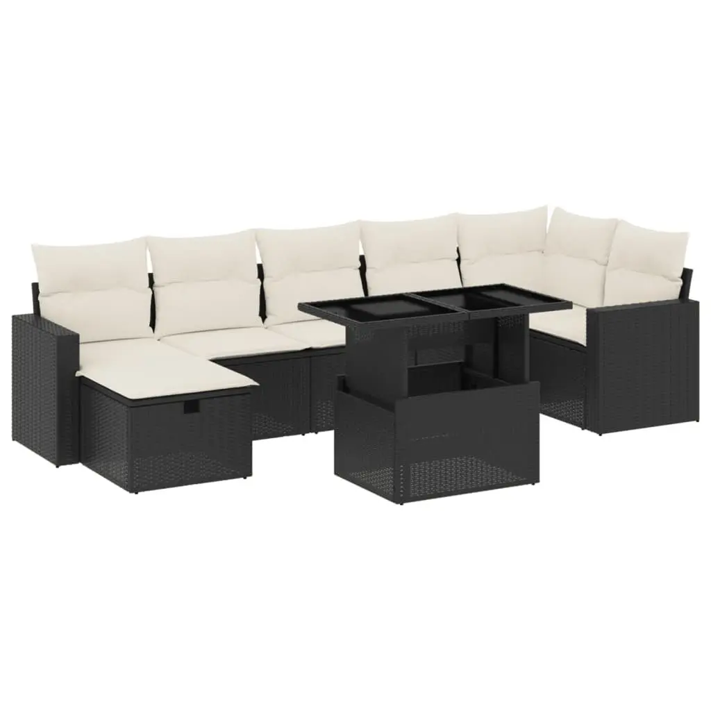 Garden Sofa Set 8 Piece Outdoor Furniture Patio Modular Black
