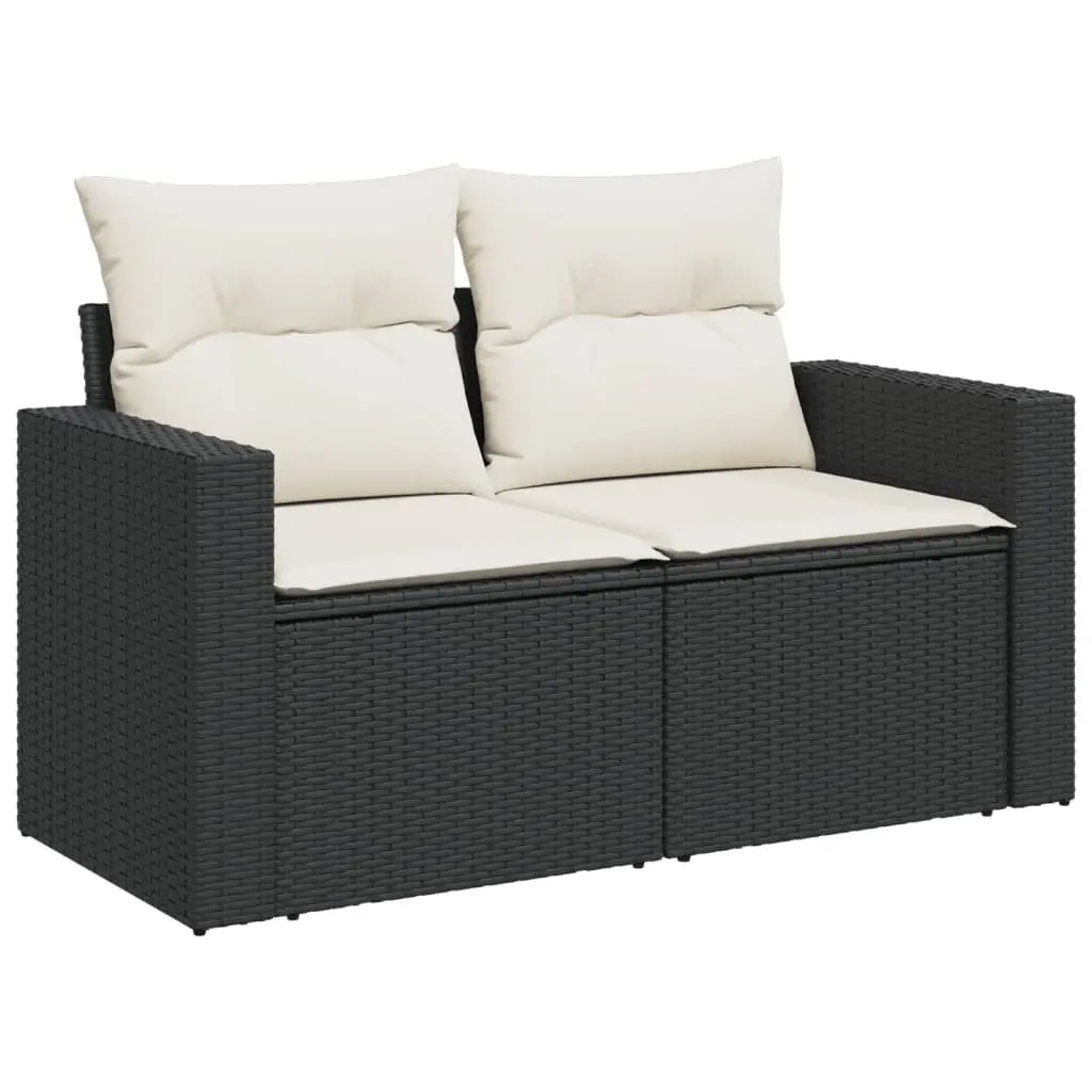 Garden Sofa Set 8 Piece Outdoor Furniture Patio Black Poly Rattan Modular Lounge