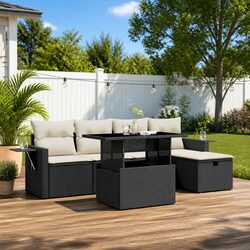 Specifications of Modular 6 Piece Outdoor Sofa Set in Black
