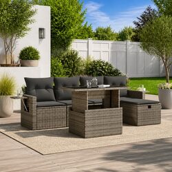 6-Piece Modular Outdoor Sofa Set in Grey