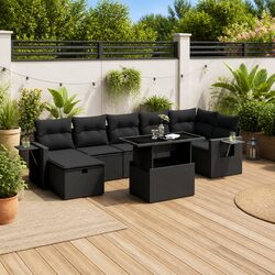 8 Piece Black Outdoor Modular Sofa Set Specifications