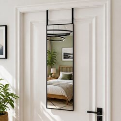 Black Door Mirror Specifications: 30x80 cm, Aluminium Frame