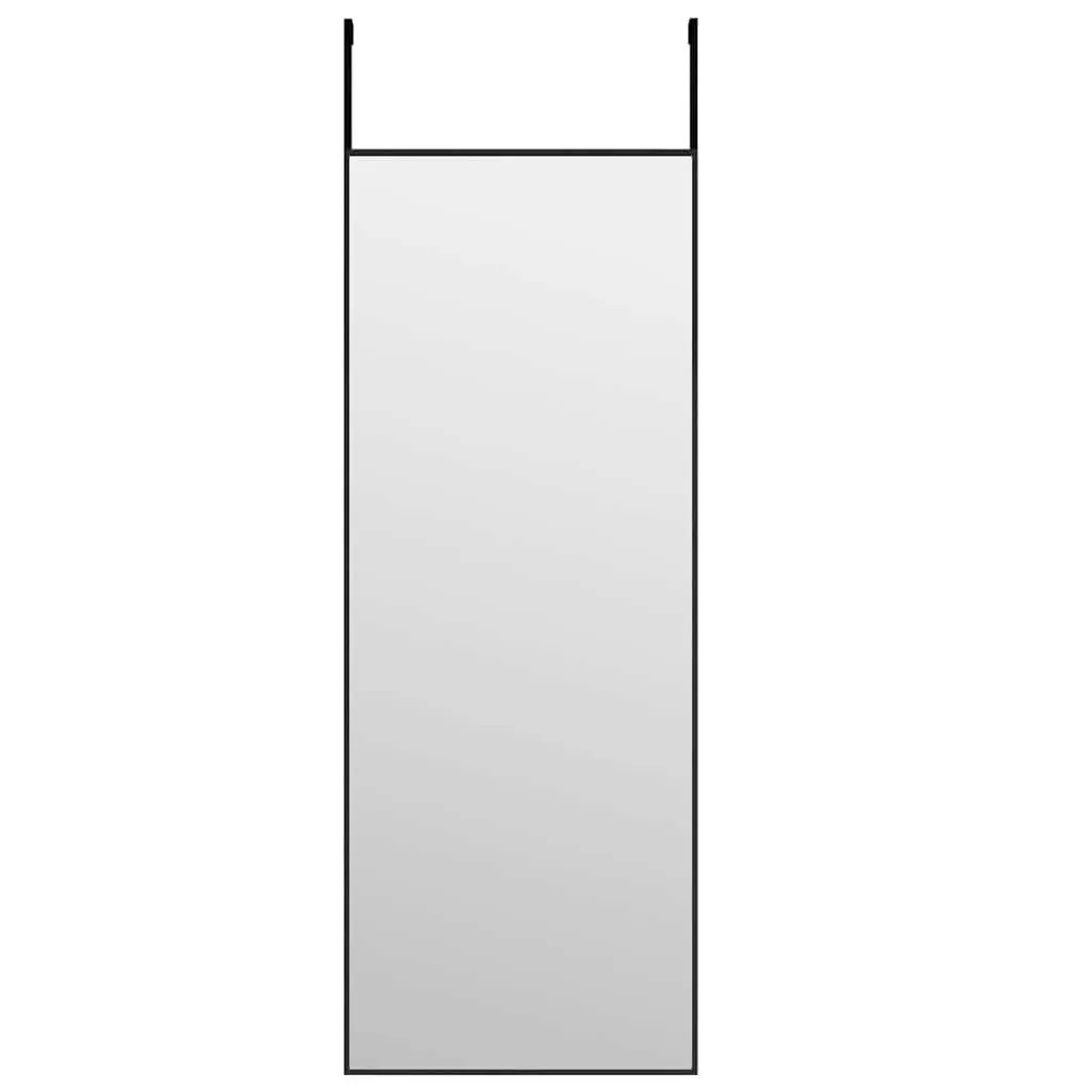 Door Mirror Black Wall Mounted Hanging Dressing Glass 30x80 cm Bedroom Living