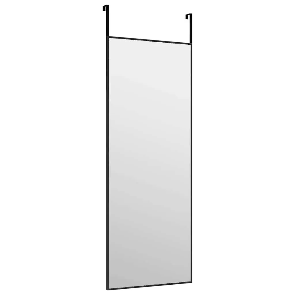 Door Mirror Black Wall Mounted Hanging Dressing Glass 30x80 cm Bedroom Living