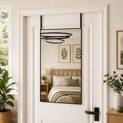 50x80 cm Door Mirror Specifications: Black Aluminium Frame