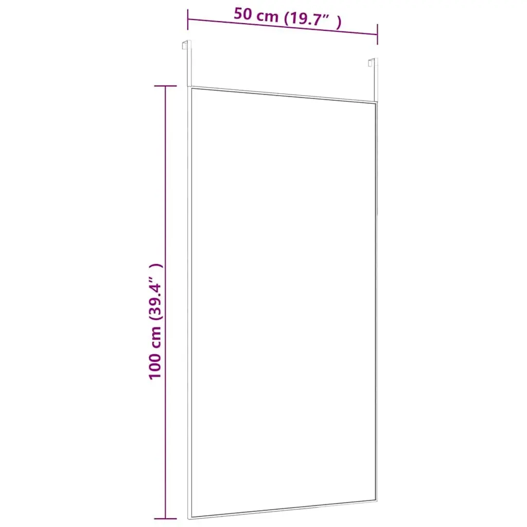 Door Mirror Black 50x100 cm Wall Mounted for Bedroom Living Room Corridor
