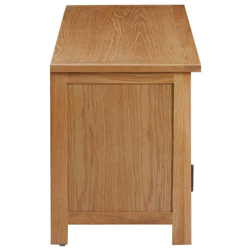 TV Cabinet for Living Room 110x35x44 cm Brown Solid Oak Wood Storage Unit with Doors