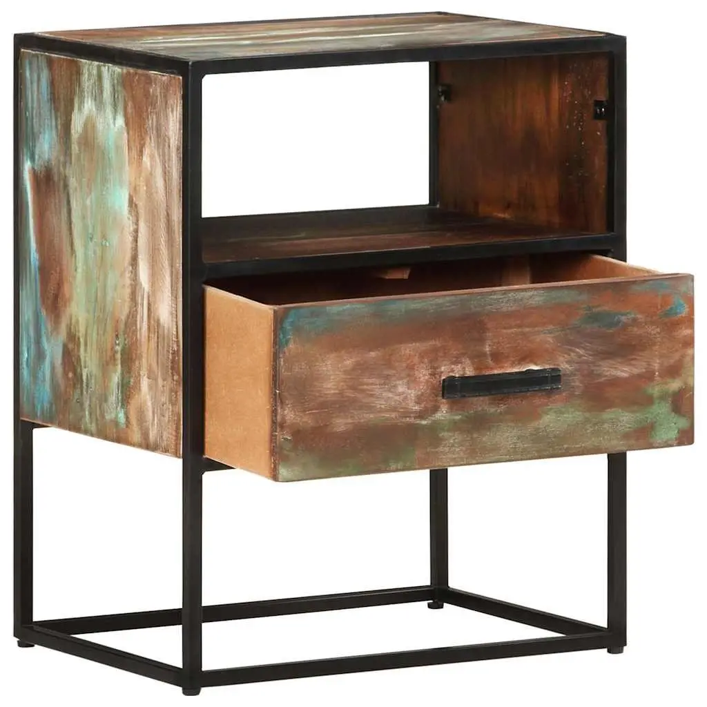 Bedside Table for Bedroom 40x30x50cm Solid Reclaimed Wood Cabinet Nightstand with Drawer