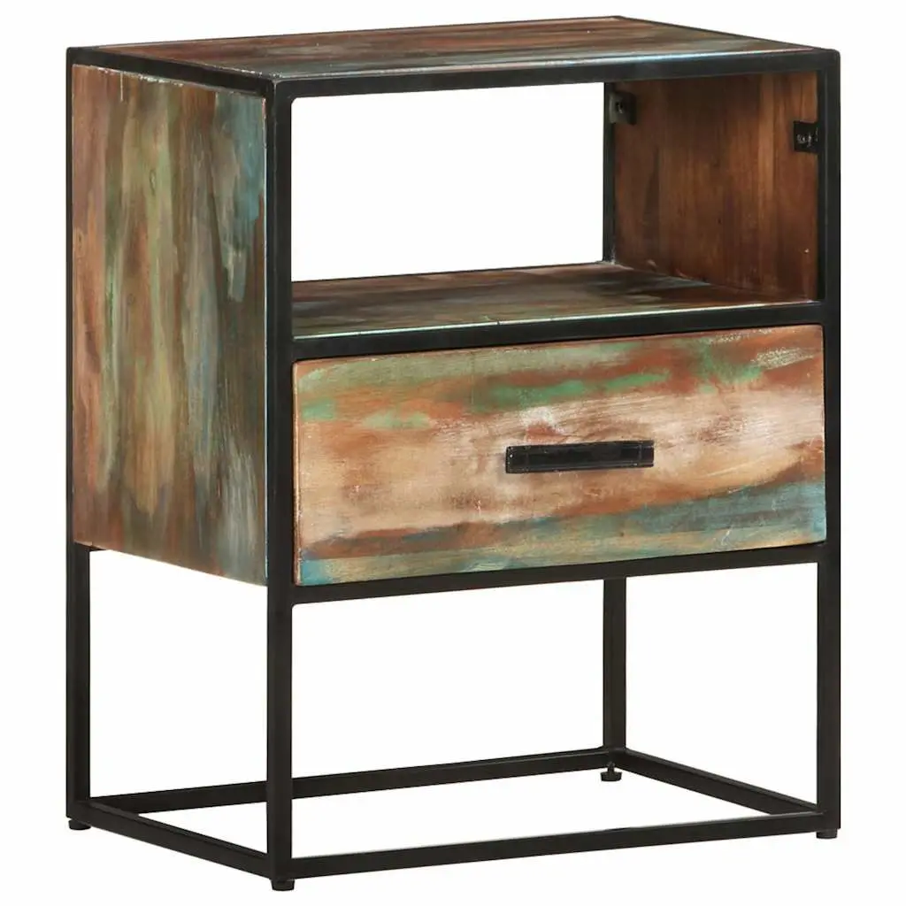 Bedside Table for Bedroom 40x30x50cm Solid Reclaimed Wood Cabinet Nightstand with Drawer