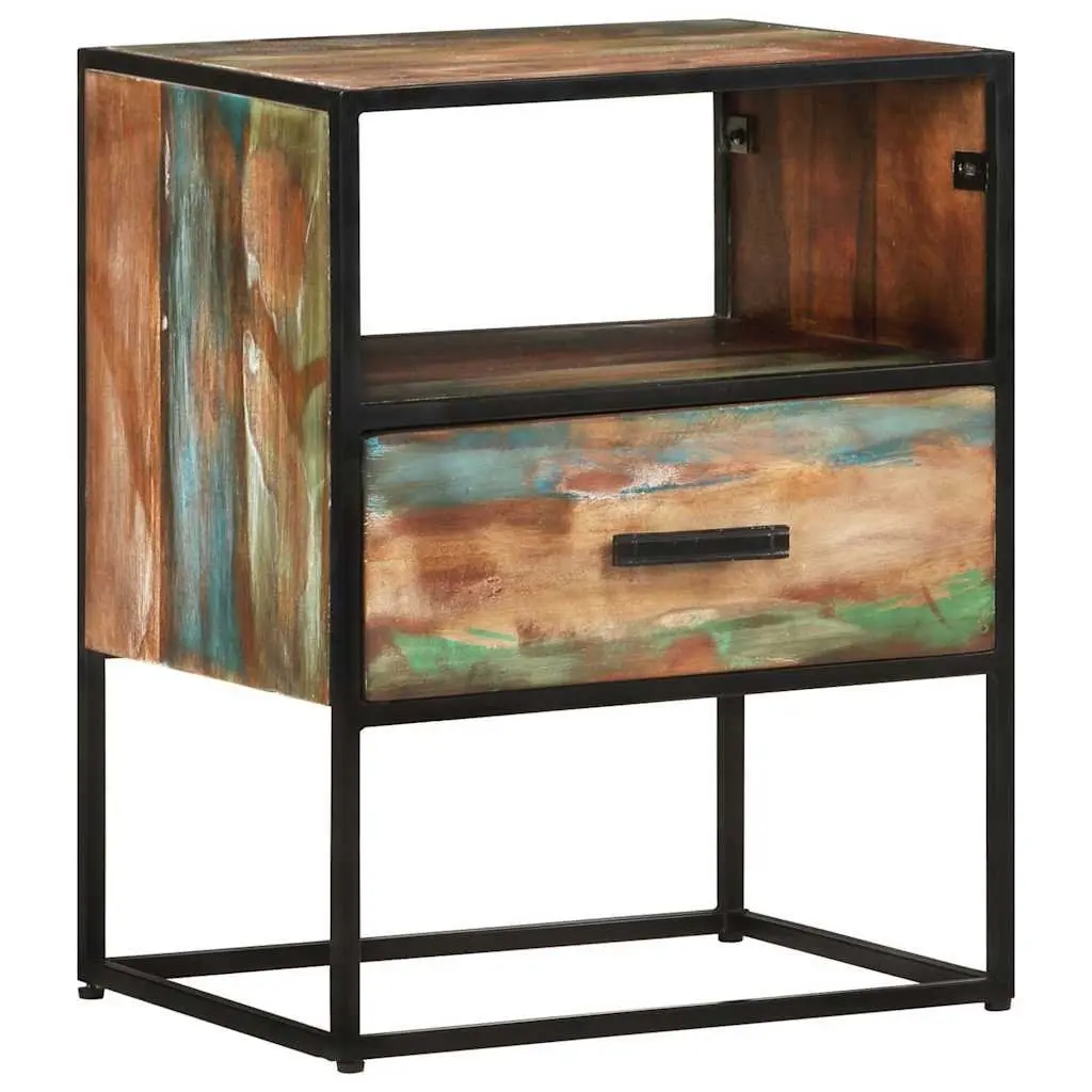 Bedside Table for Bedroom 40x30x50cm Solid Reclaimed Wood Cabinet Nightstand with Drawer
