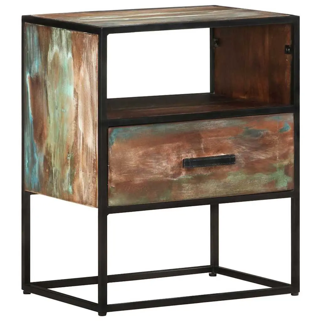 Bedside Table for Bedroom 40x30x50cm Solid Reclaimed Wood Cabinet Nightstand with Drawer
