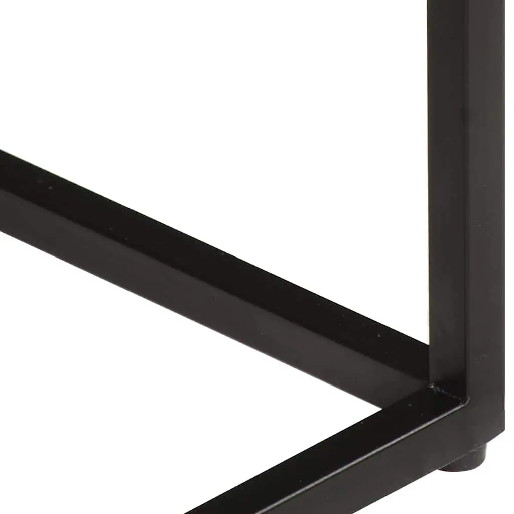 40x30x50 cm Bedside Table with Solid Acacia Wood and Iron Legs