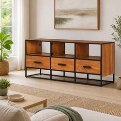 TV Cabinet Dimensions 110x30x45 cm Brown with 3 Drawers