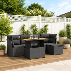 Specifications of 6 Piece Black Modular Garden Sofa Set