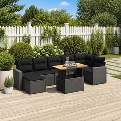 Specifications of 8-Piece Outdoor Garden Sofa Set in Black