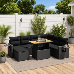 Specifications of 8 Piece Outdoor Furniture Set in Black