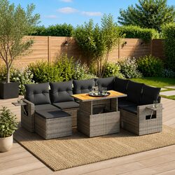 8-Piece Grey Outdoor Garden Sofa Set Specifications
