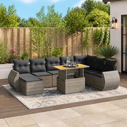 9-Piece Garden Sofa Set - Dimensions and Materials