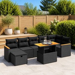 Specifications of 8-Piece Garden Sofa Set in Black