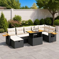 Specifications for 8 Piece Black Outdoor Sofa Set
