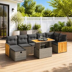 Specifications of 8 Piece Grey Garden Sofa Set