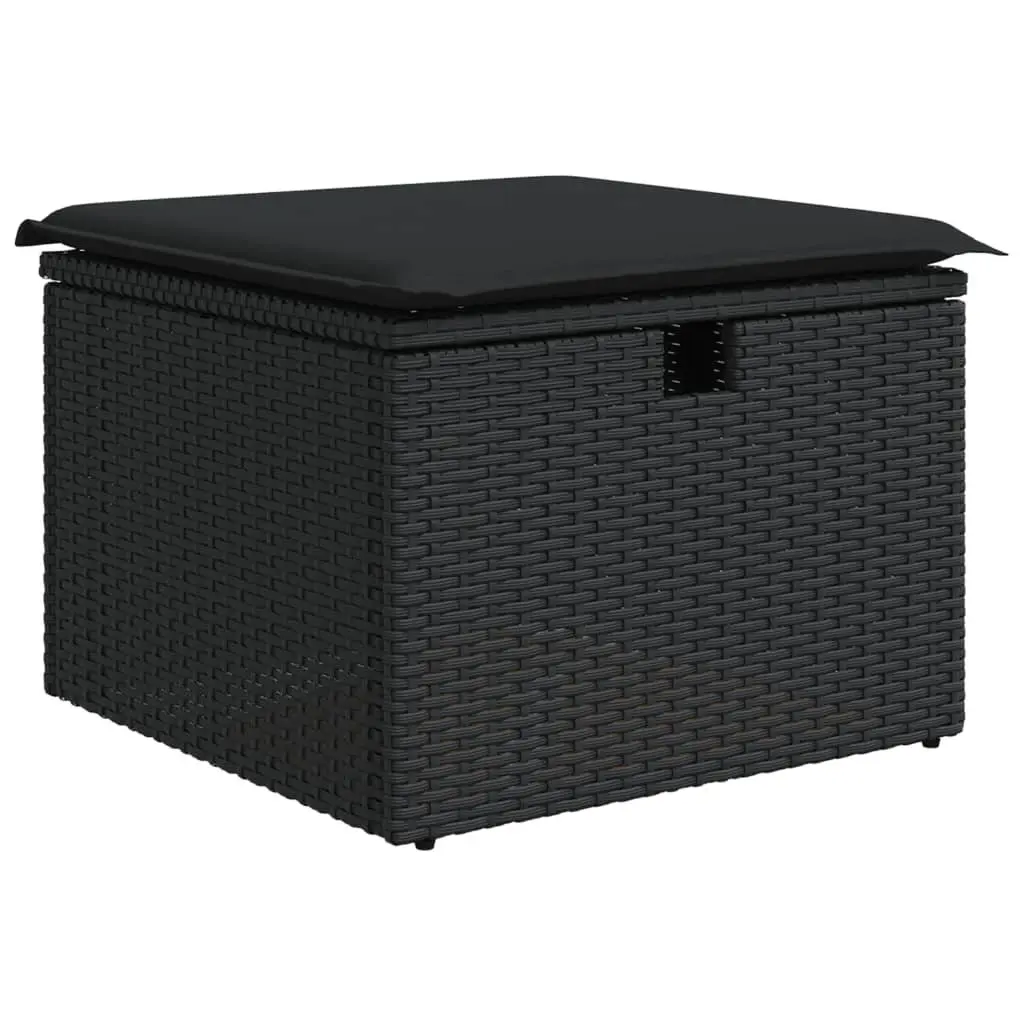 11-Piece Black Outdoor Sofa Set