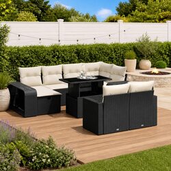 Modular 11-Piece Garden Sofa Set with Adjustable Table
