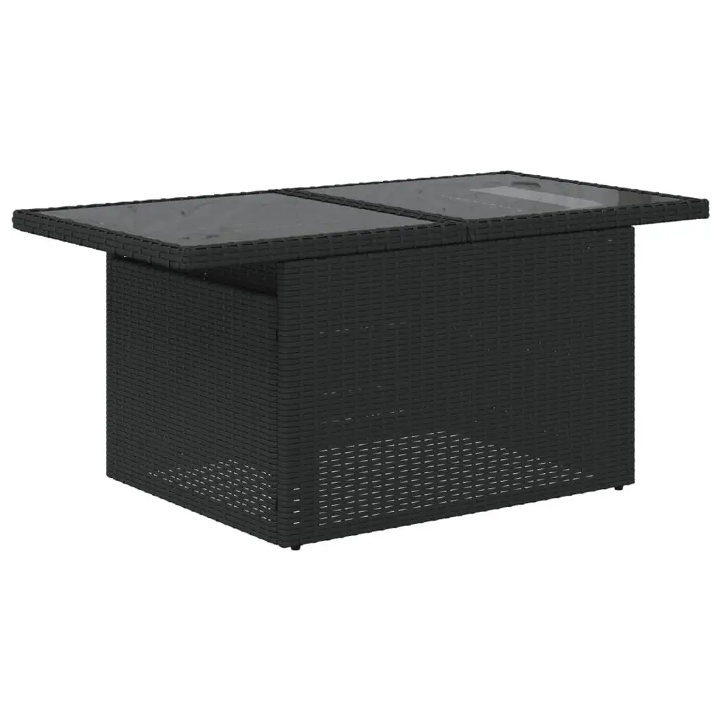 Garden Sofa Set 11 Piece Outdoor Furniture Black Poly Rattan Patio Lounge