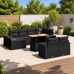 Specifications of the 11-Piece Garden Sofa Set in Black