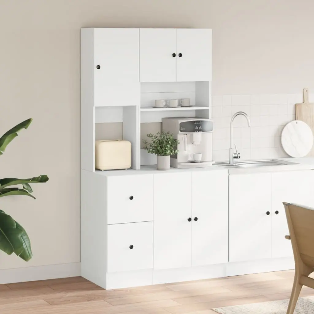 White Kitchen Storage Unit with Drawers