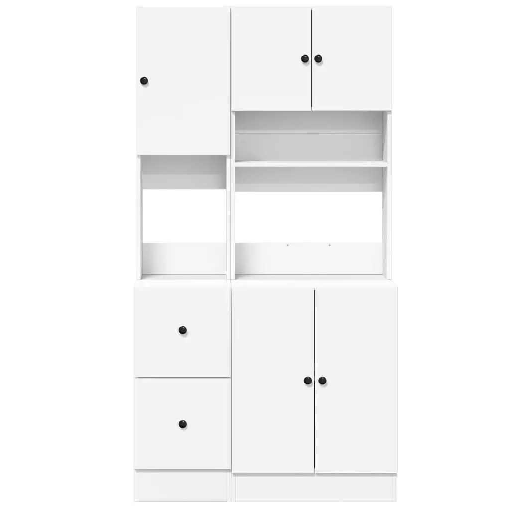 White Kitchen Storage Unit with Drawers