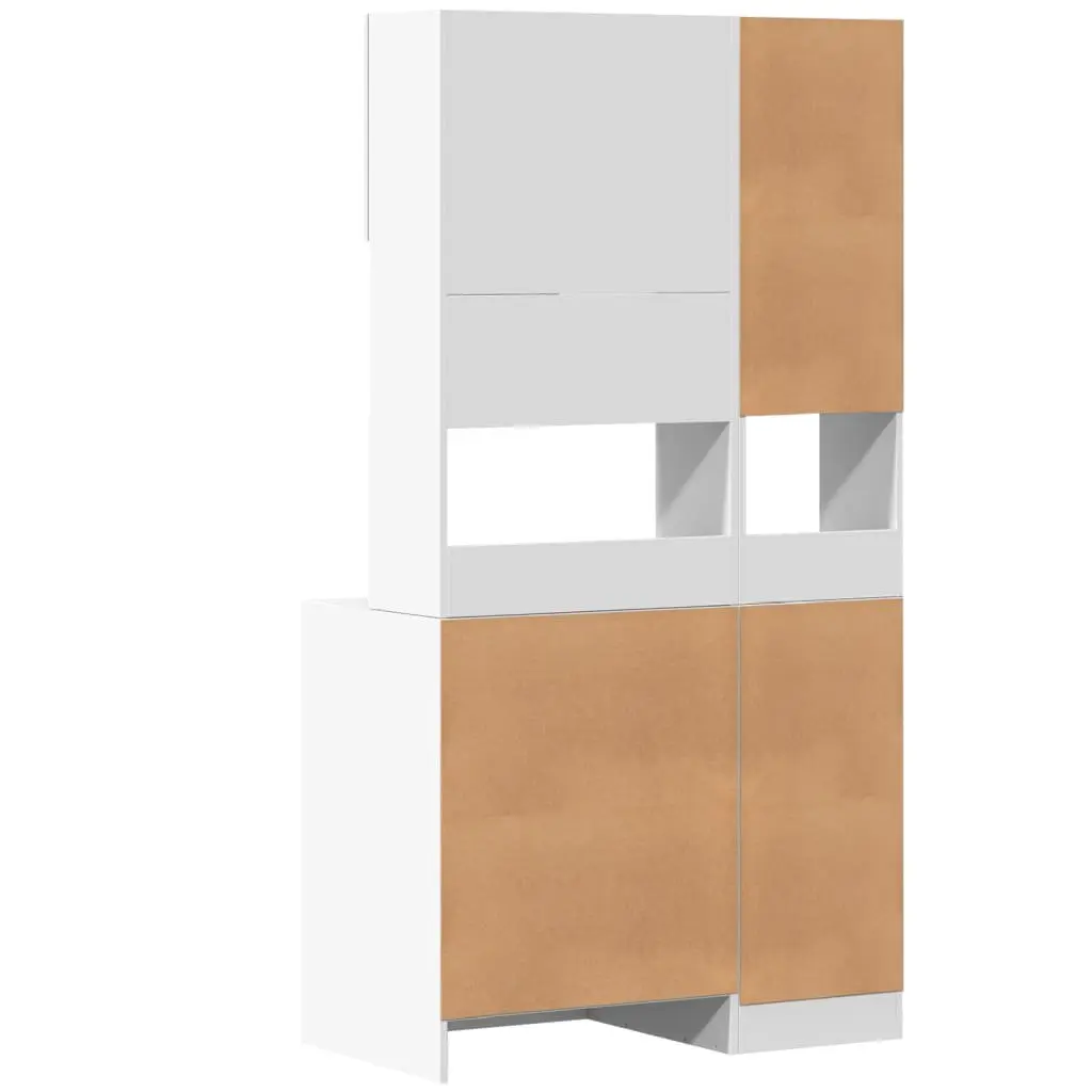White Kitchen Storage Unit with Drawers