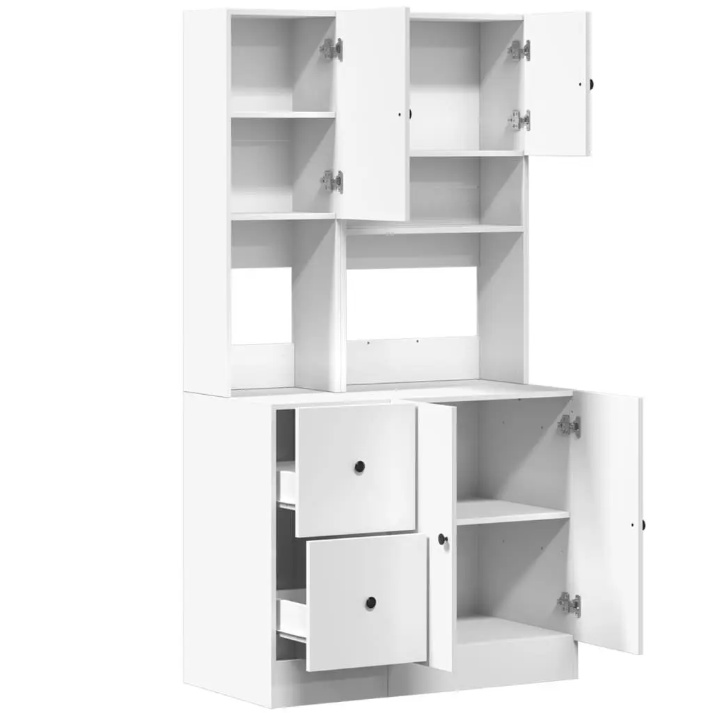 White Kitchen Storage Unit with Drawers