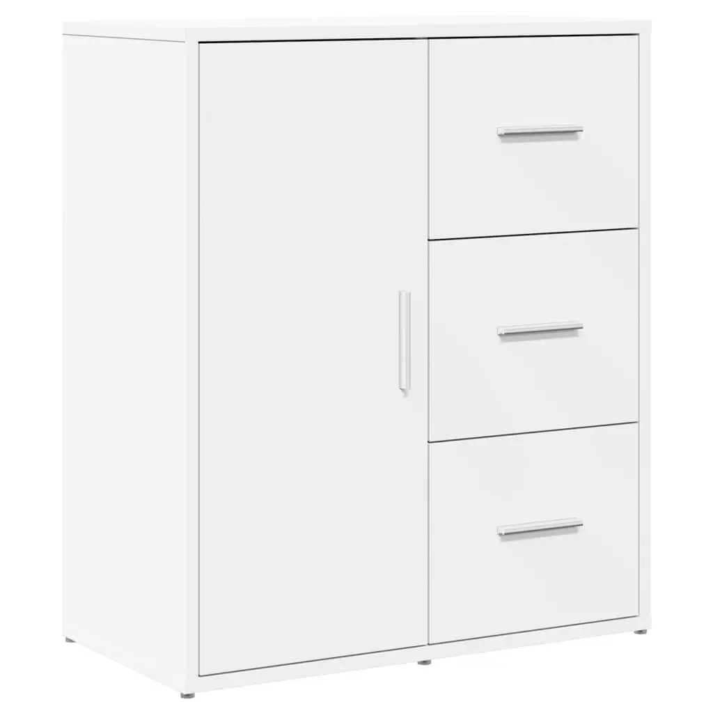 Sideboard Cabinet White Engineered Wood Storage Furniture 60x31x70 cm Set of 2