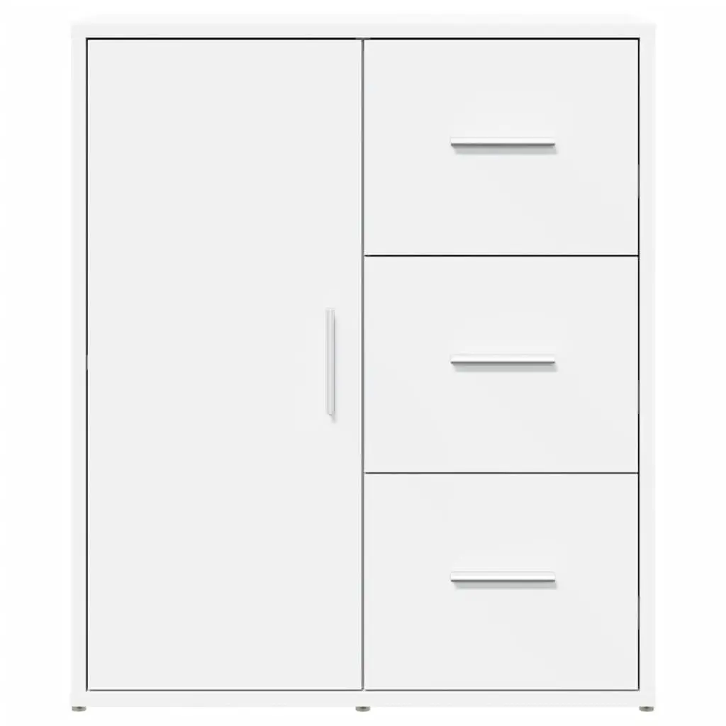 Sideboard Cabinet White Engineered Wood Storage Furniture 60x31x70 cm Set of 2